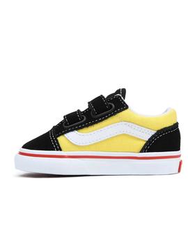 Zapatilla Vans Bebé Old Skool V Negro, amarillo y verde