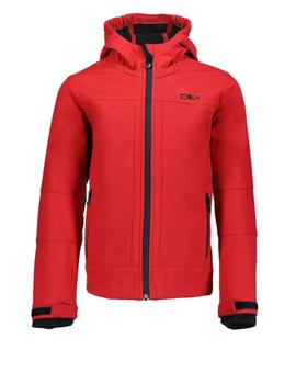 Cazadora CMP Softshell Fix Kids Rojo Y Negro