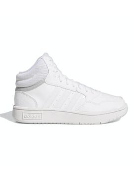 Zapatilla Adidas Hoops 3.0 Mid K Blanco