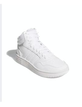 Zapatilla Adidas Hoops 3.0 Mid K Blanco