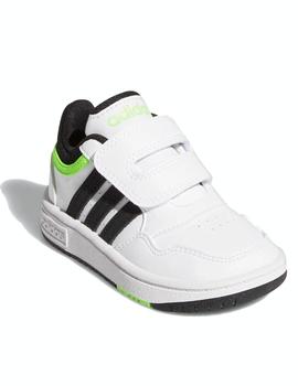 Zapatilla Adidas Hoops 3.0 Infant Blanco/Negro