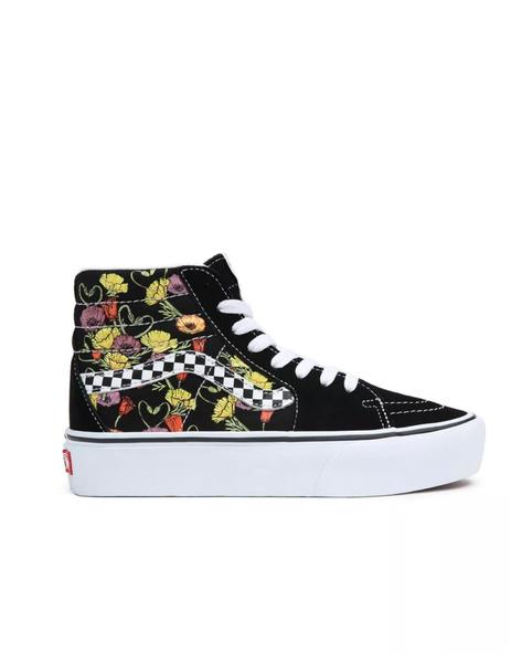 Zapatilla Vans Sk8-Hi Platfor Negro Flores