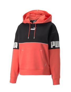 Sudadera Puma Power Hoodie Mujer Salmon