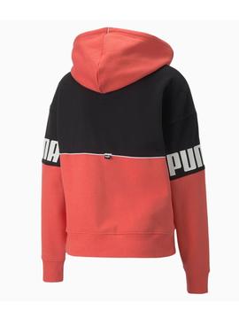 Sudadera Puma Power Hoodie Mujer Salmon