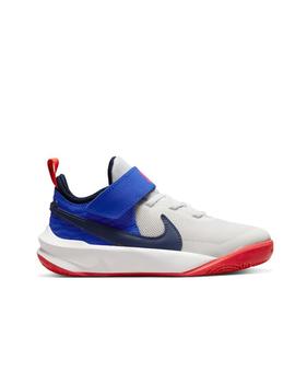 Zapatilla Nike Team Hustle D10 PS Blanco y Azul