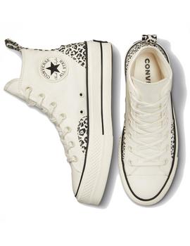 Zapatilla Converse Platform Alta Animalier Beige