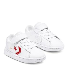 Zapatilla Converse Pro Leather para bebé blancas y rojas