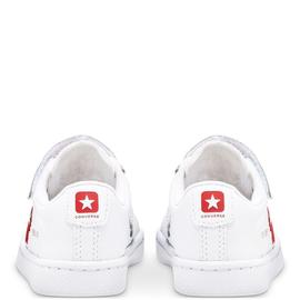 Zapatilla Converse Pro Leather para bebé blancas y rojas