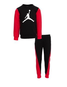 Chandal Jordan B Air Speckle Crew Negro y Rojo