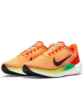 Zapatilla Nike W Air Winflo 9 Naranja y Verde