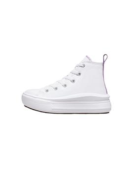 Zapatilla Converse Move Alta Lona GS Blanco/Lila