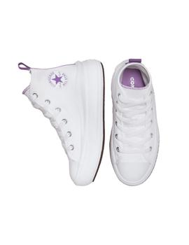 Zapatilla Converse Move Alta Lona GS Blanco/Lila