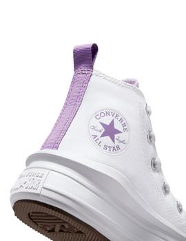 Zapatilla Converse Move Alta Lona GS Blanco/Lila