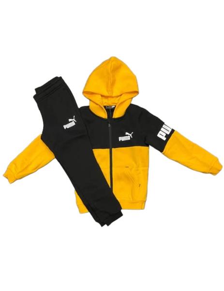 Chándal Puma Power FL B Niño Amarillo y Negro