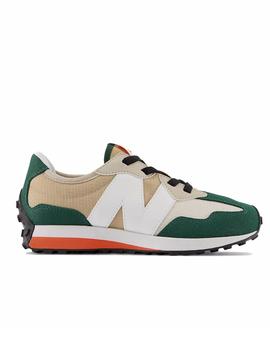 Zapatilla NB 327 Bungee Lace PS Verde/Beige