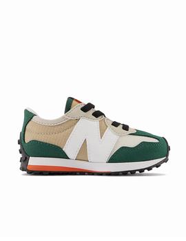 Zapatilla New Balance 327 Bebé Beige Y Verde