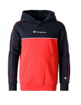 Sudadera Champion Capucha Niño Rojo y Marino