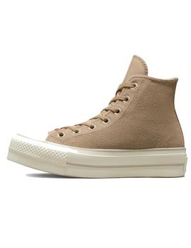 Zapatilla Converse Platform Alta Suede Beige