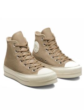 Zapatilla Converse Platform Alta Suede Beige