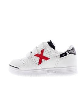 Zapatilla Munich G-3 Kid VCO 298 PS Blanco y Rojo