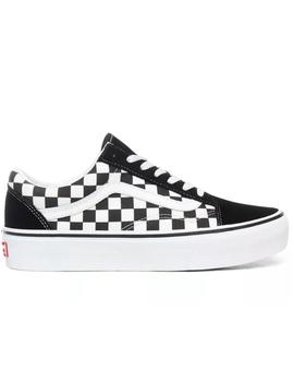 Zapatilla Vans WM Old Skool Platform Negro/Cuadros