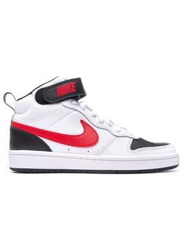 Zapatilla Nike GS Court Borough Mid2 Blanco/Rojo