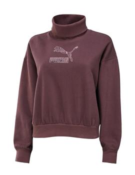 Sudadera Cropped Puma x Aitana Burdeos