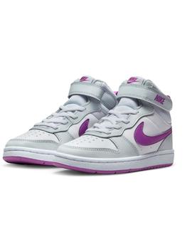 Zapatilla Nike Court Borough Mid2 PSV Blanco y morado