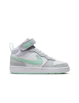 Zapatilla Nike GS Court Borough Mid2 Blanco/Menta