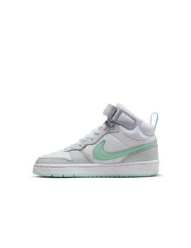 Zapatilla Nike GS Court Borough Mid2 Blanco/Menta